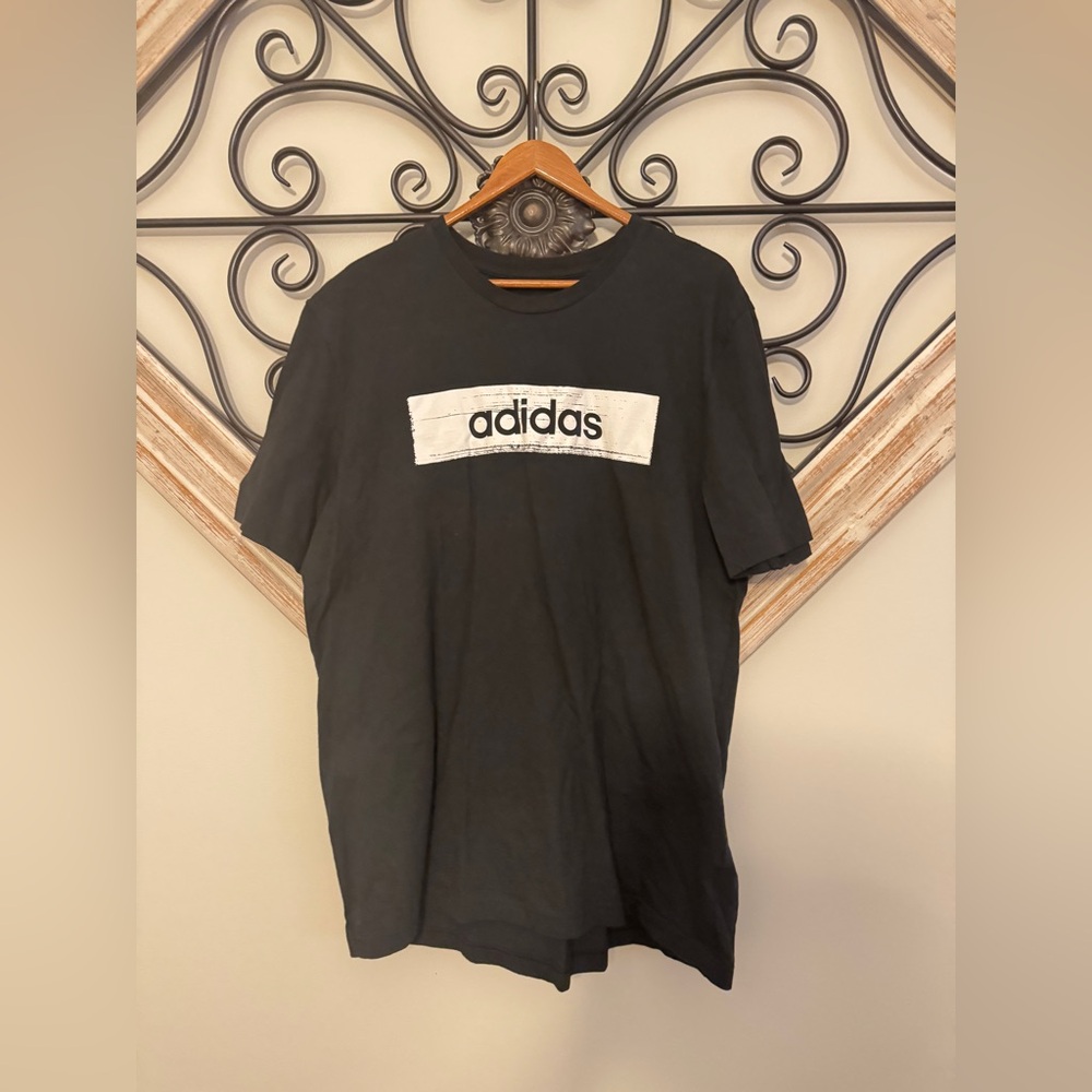 Adidas Black Short Sleeve Tee Classic Design
